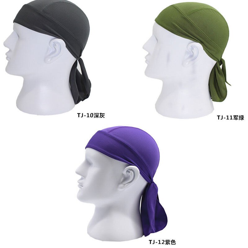 Men Boys Casual Solid Breathable Bandana Multi Function Men Bike Bandana Cycling Bandana Pirate Headwear: Green2