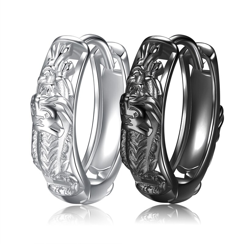 KOFSAC New Fashion Hip Hop Rock creativo Tiger Hoops Lovers gioielli orecchini in argento Sterling 925 per uomo donna accessori per feste
