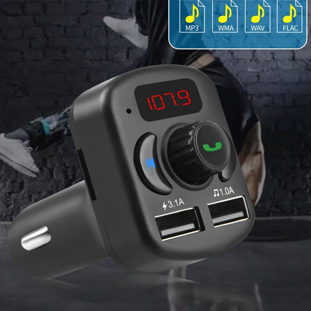 FM Transmitter Aux Modulator Bluetooth 5.1 Handsfree Dual USB MP3 Car with Car Player Audio Charger 3.1A Car Kit Quick Char B5B8