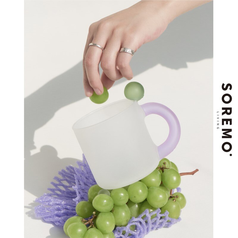 Jelly Beans Fat Mark Cup Glass To Drink Taza Cafe Lovely Ins Manual Color Milk Glass Coffee Cup Lovers