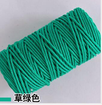 Kleurrijke Zachte Katoen Twisted Cord Macrame Touw Craft Artisan String DIY Handgemaakte Koppelverkoop Draad Koord Touw: Army Green