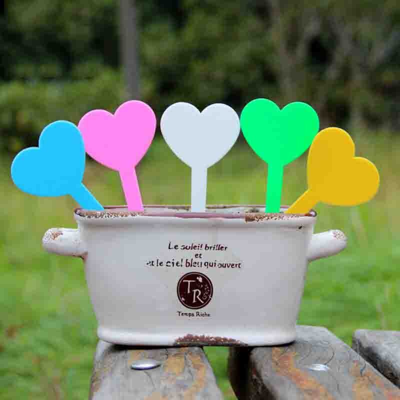 100PCS /Lot Garden Labels Plant Succulent Bonsai Tags Heart Typed Horticultural Tallies Seedling Tags Sign PVC
