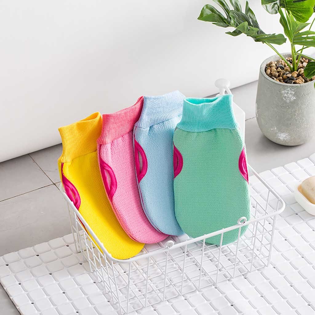 Lingette de douche colorée Double face #10, serviette de frottement pour salle de bain, gants de nettoyage de Massage de salle de bain