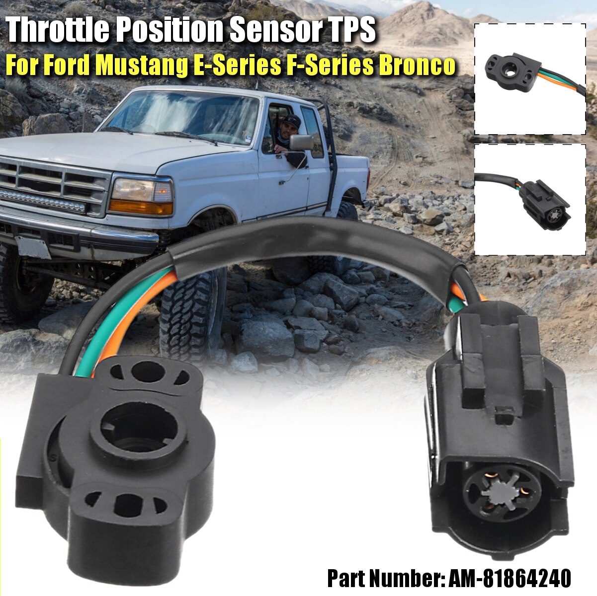 AM-81864240 TH44T 1 Pcs Throttle Position Sensor TPS For Ford E150 E250 E350 F150 F250 F350 Bronco for Mustang