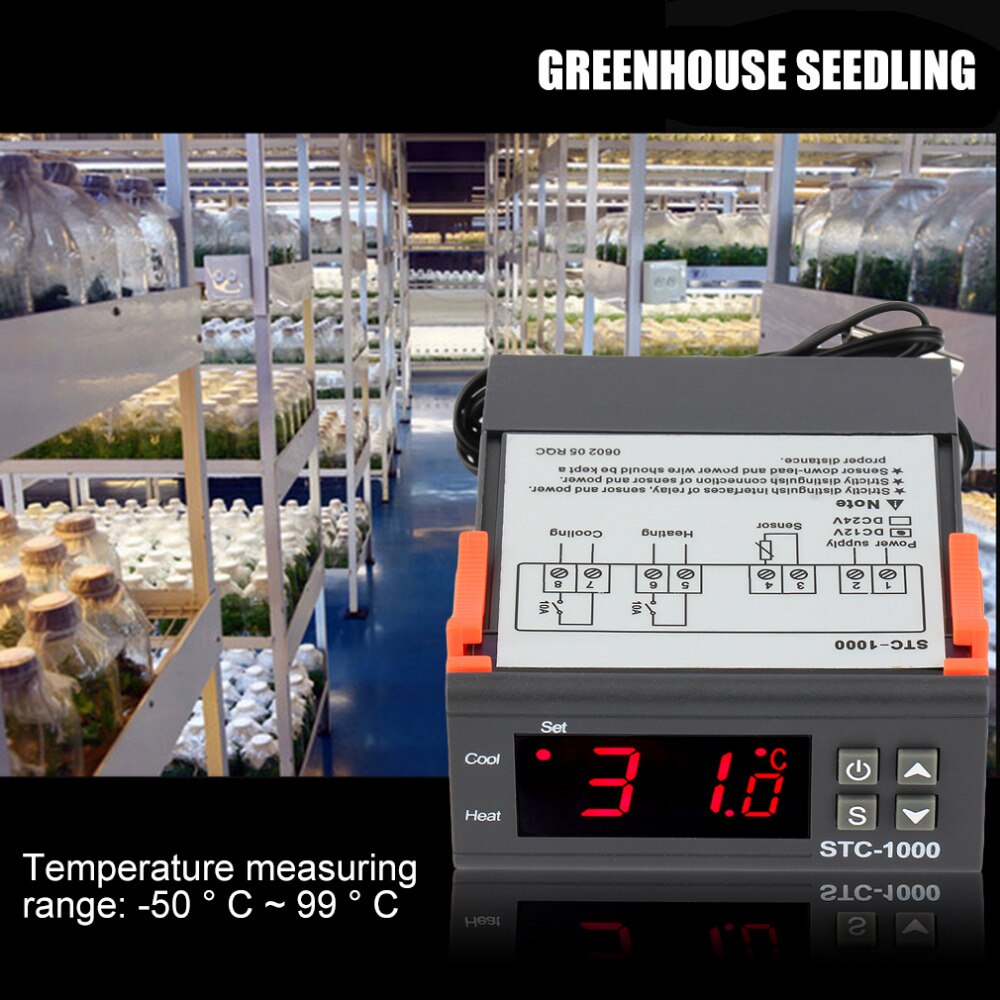 Acehe stc 1000 temperaturregulator akvarietermostat inkubator temperatur køletemperatur laboratorietemperatur helheder