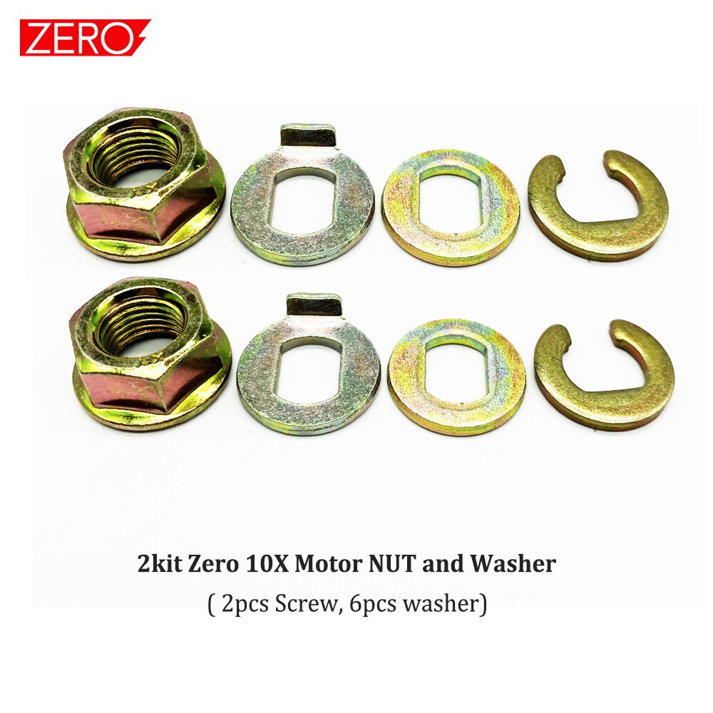 Original ZERO Accessories Zero 10X Motor NUT Motor Hook Washer Part for Zero 10X Electric Scooter Official Zero Accessories: 2kit NUT and Washer