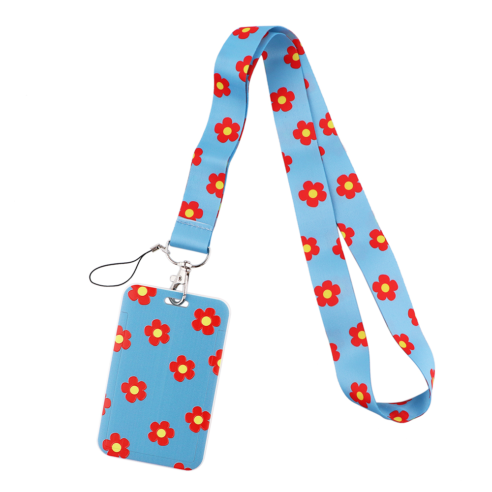 CB896 Kersenbloesems Mode Bloemen Lanyard Credit Card Id Houder Tas Student Vrouwen Bank Bus Visitekaartje Cover Badge