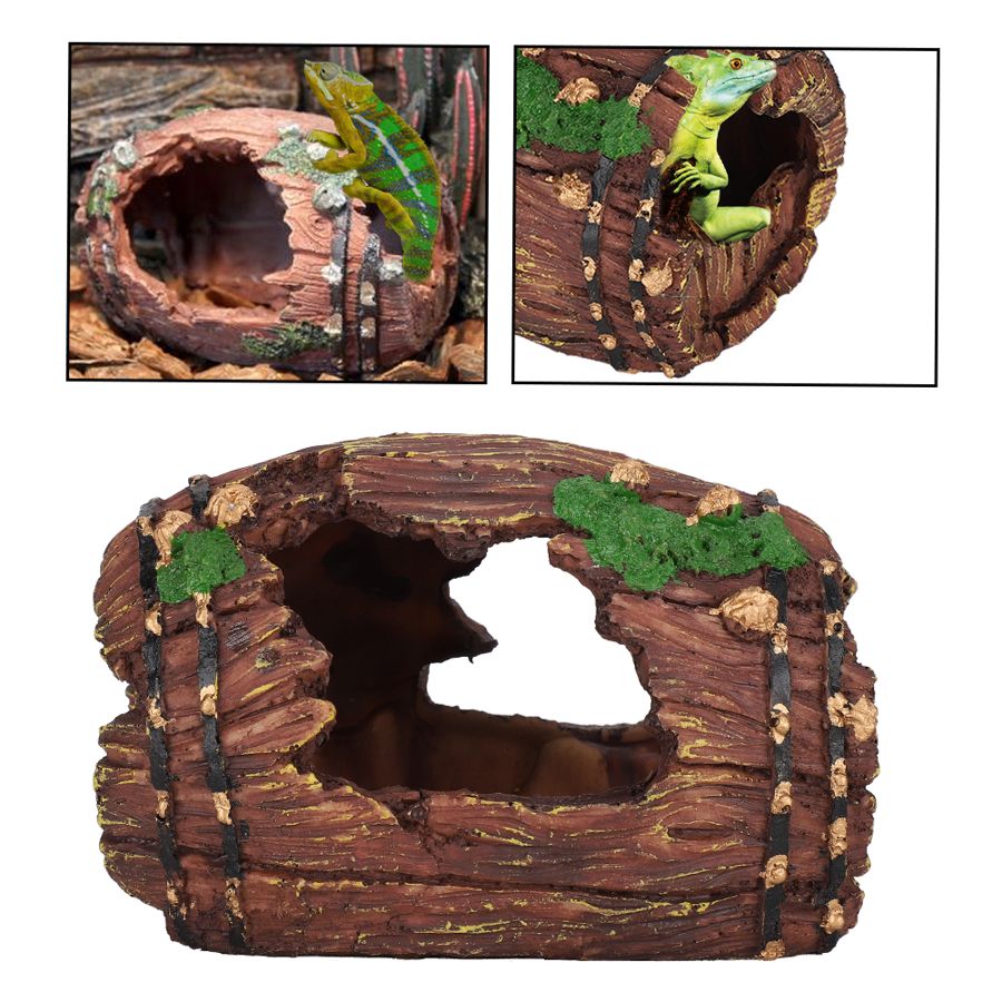 Barril de simulación de serpiente escorpión para acuario, lagarto, cueva oculta para caja de reptiles, decoración de paisaje, Adorno para acuario