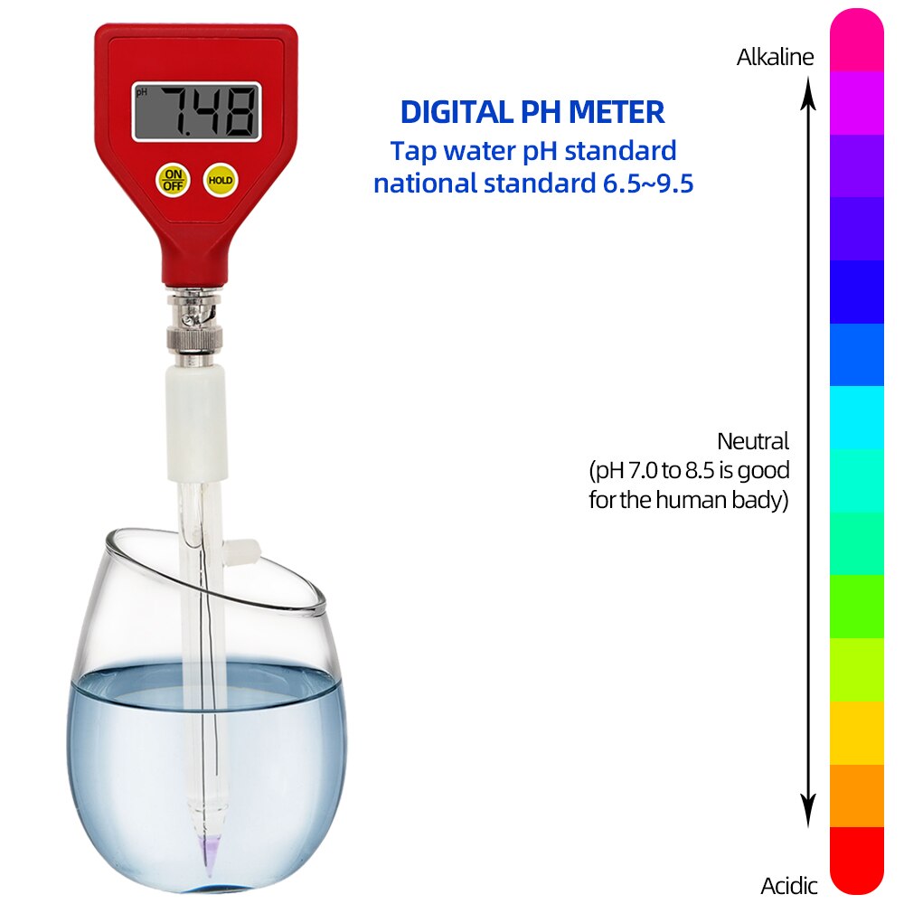 Ph -98108 ph måler skarp glasselektrode måleområde 0.00 til 14.00 ph til vann matte ost melk melk ph test 40%  av