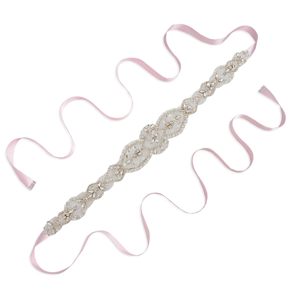 Trixy S234 Damesmode Rrhinestone Riemen Bruiloft Riemen Kralen Bridal Riemen Taille Riem Lint Riem Voor Bruiden Bruidsmeisjes: pink