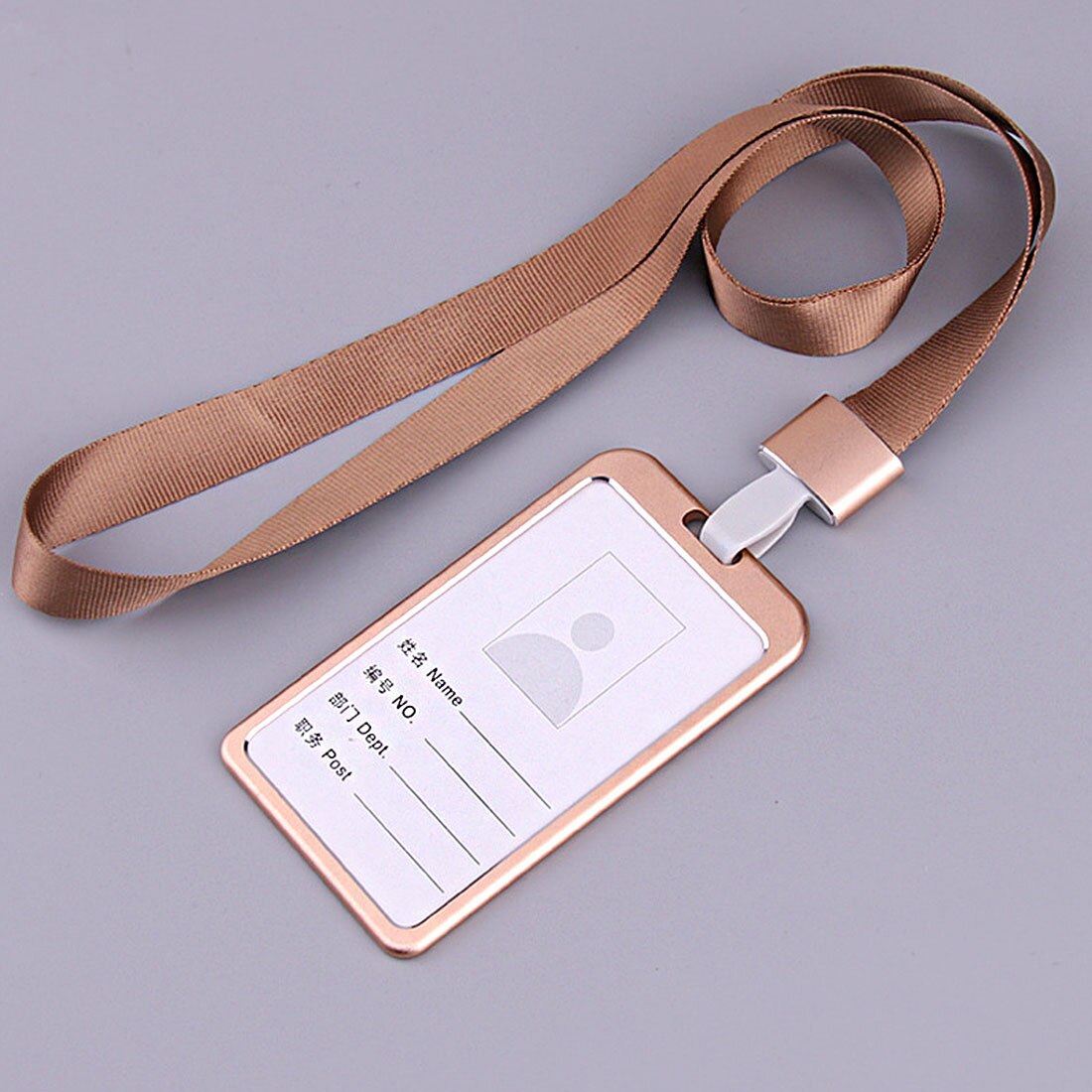Aluminum Alloy Metal Vertical ID Badge Holder Bank Credit Card Bus Cards Case Cover Holders With Lanyard