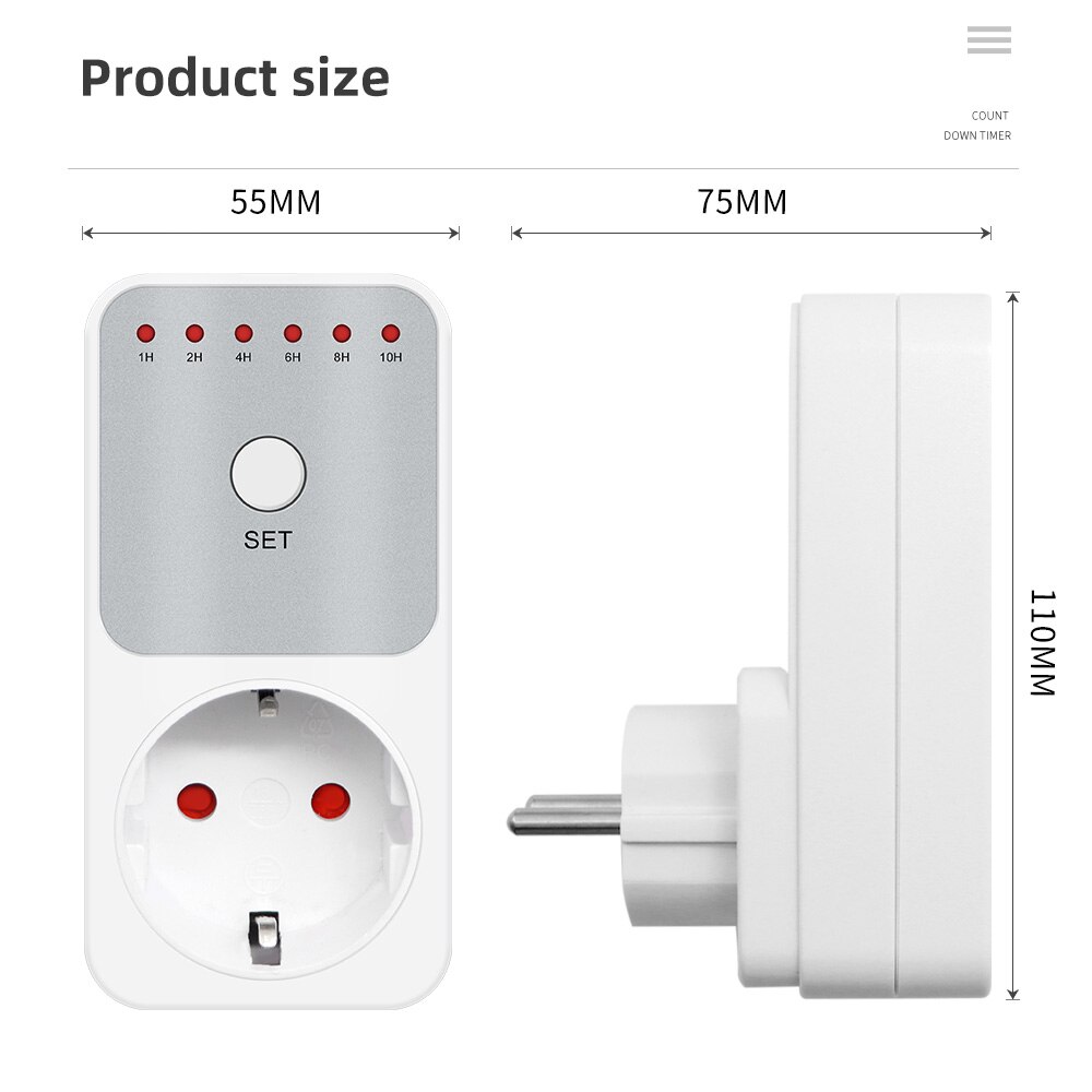 Elektronische Digitale Timer Schalter Countdown Einstellung Steckdose Küche Timer Steckdose Programmierbare zeitliche Koordinierung Steckdose Steuerung EU UNS Stecker