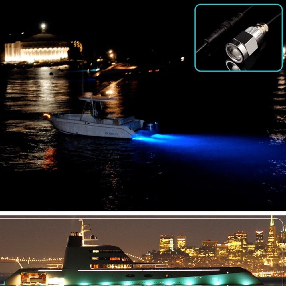 100%  anti-korrosion super lyse 9w undervandsbåd lampe førte lys lampe båd spot oversvømmelse lys båd dræning plug lys