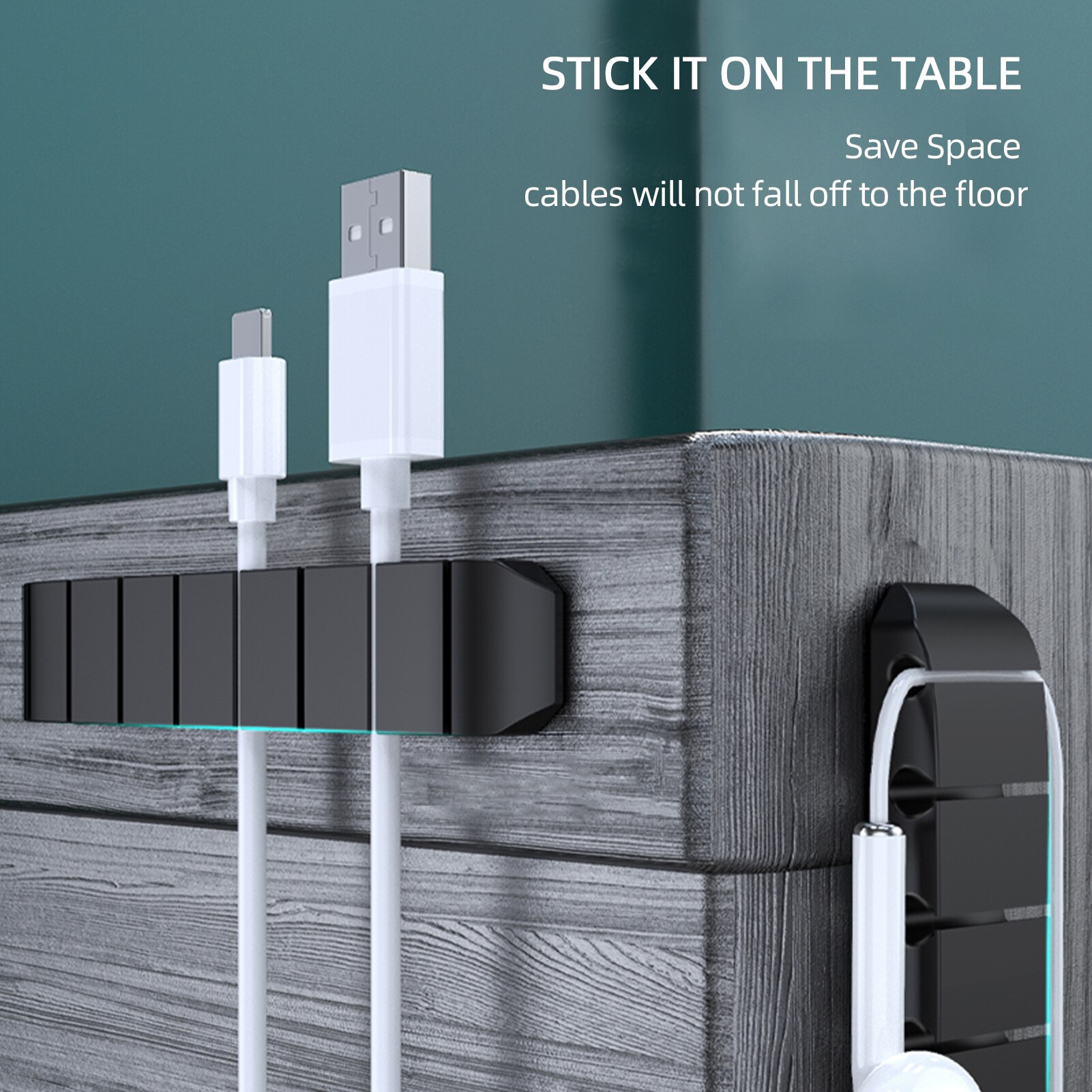Cable Organizer Clips Cable Management Cord Holder For Desktop Home Office CarUSB Charging Cable Adhesive Silicone Wire Holders