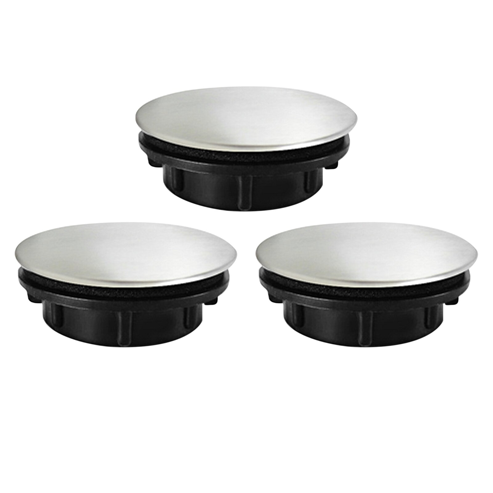 3pcs Brushed Stainless Steel Tap Hole Cover Sink Easy Install Blanking Plug Bathroom Hardware Drain Kitchen Accessory Home: D