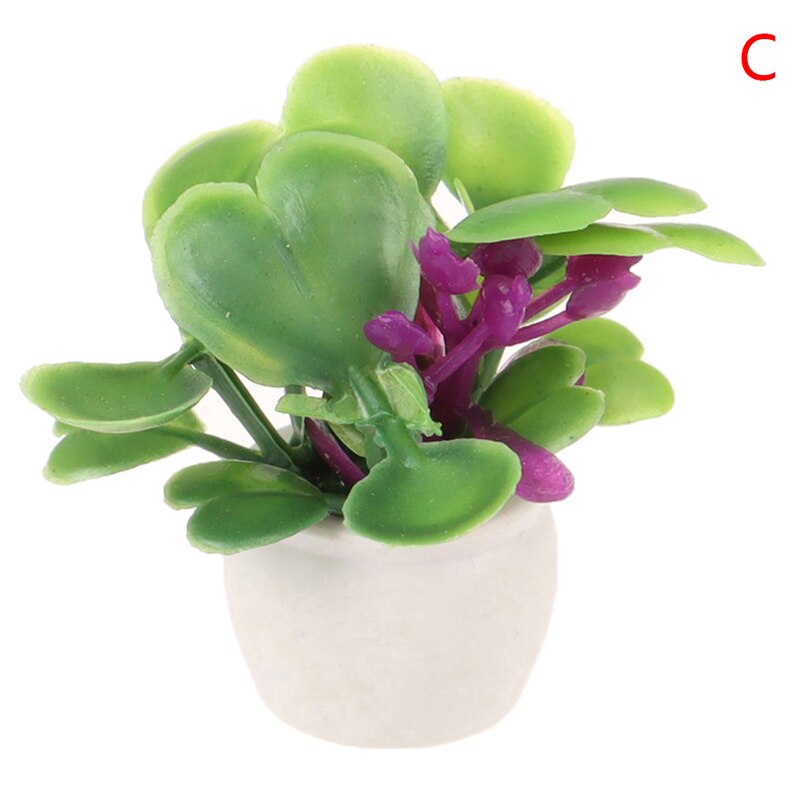 1:12 domek dla lalek miniaturowa zielona roślina w doniczkach meble akcesoria robić dekoracji domu: C