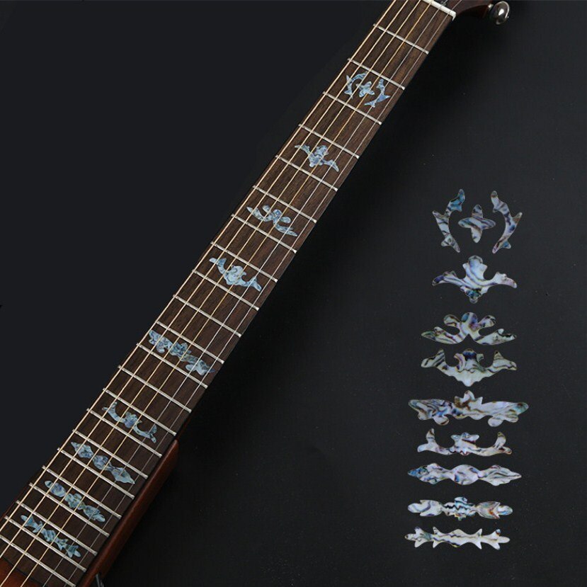 28 Stijlen Cross Inlay Decals Fretboard Sticker Voor Elektrisch Akoestische Gitaar Bas Ultra Dunne Sticker Ukulele Guitarra Accessoires: V