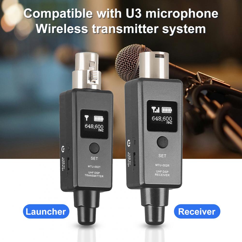 Wireless Microphone Adapter USB Charging U3 Wireless Mic System Transmitter Receiver for Audio Mixer Wireless Microphone