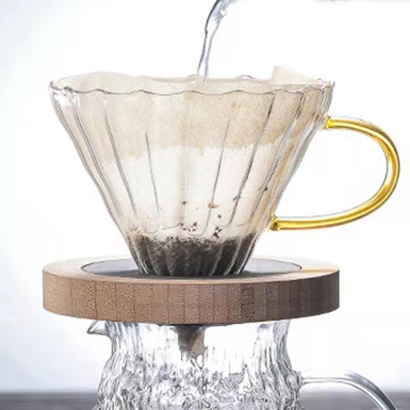 500ml Coffee Bean Heat-resistant Glass Hand-made Coffee Maker V60 Style Reusable Coffee Maker Heat-resistant Teapot Coffee Maker