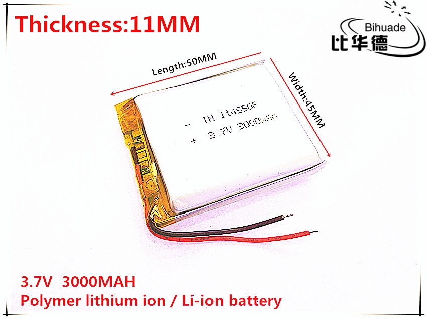 SD 1 stks/partij 114550 3.7 V lithium polymeer batterij 3000 mah DIY mobiele noodstroom