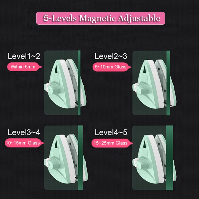 5 Levels Adjustable Magnetic Brush For Windows Double Side Washing Magnets Glass Wiper Cleaner Household Cleaning Tools