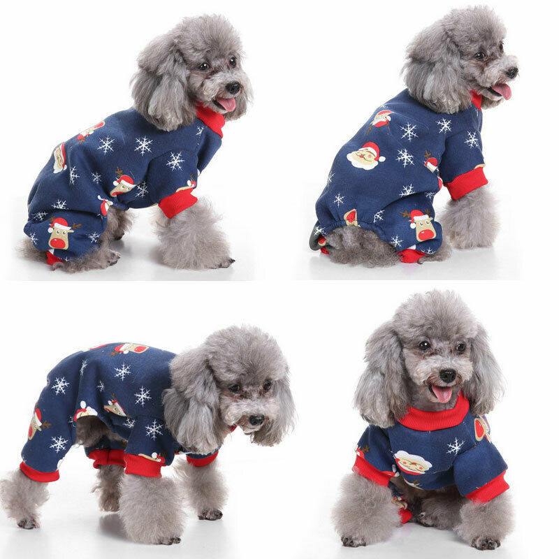 Pet Dog Christmas Clothes Xmas Dress-up Pet Costume Puppy Cat Jumpsuit Santa Poker Jacket Funny Pet Dog Apparel Clothing