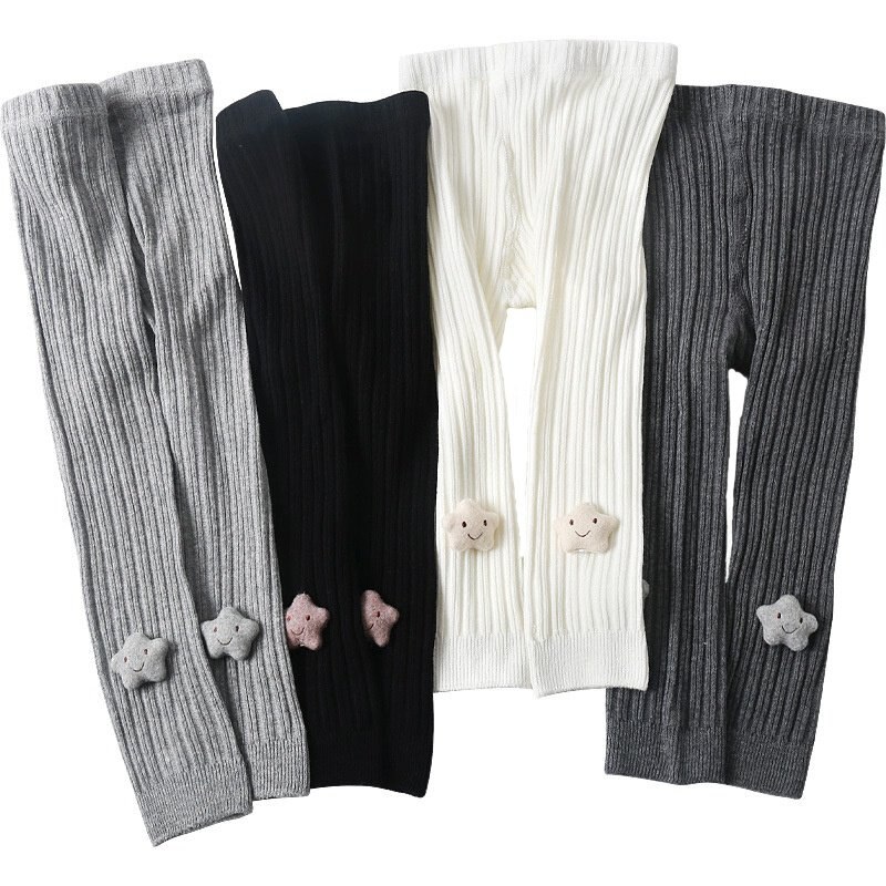 Bebê menina leggings bebê magro crianças sólido preto branco collants calças da menina do bebê da criança calças de malha infantil quente capri-calças