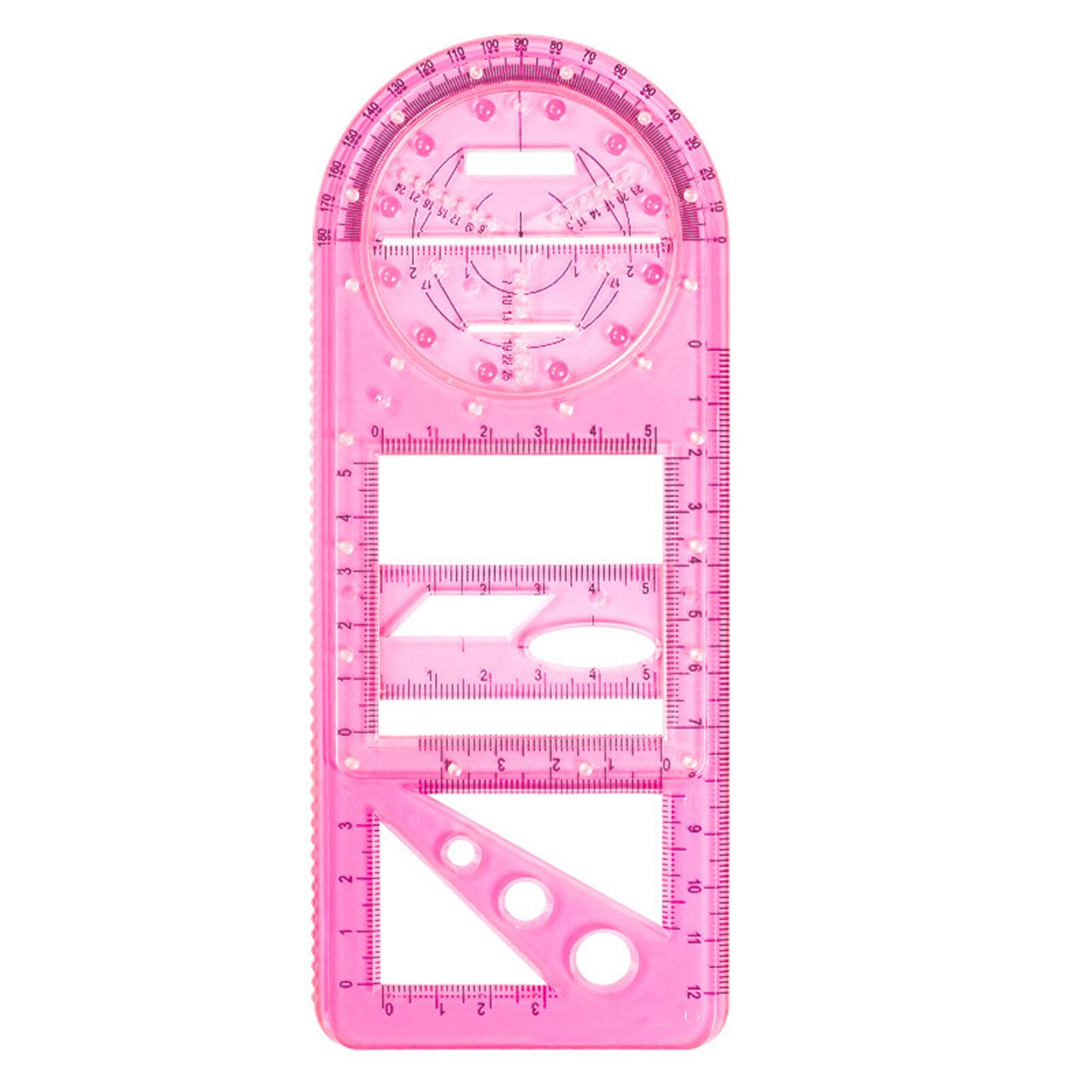 Multifunctional Geometric Ruler Geometric Drawing Template Measuring Tool For School Office Supplies Drawing Measuring Ruler: F
