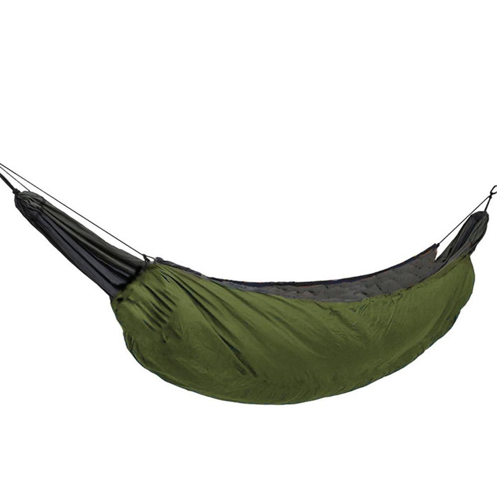 Camping vandreture udendørs quilt sovepose varm dække hængekøje underquilt: Grøn