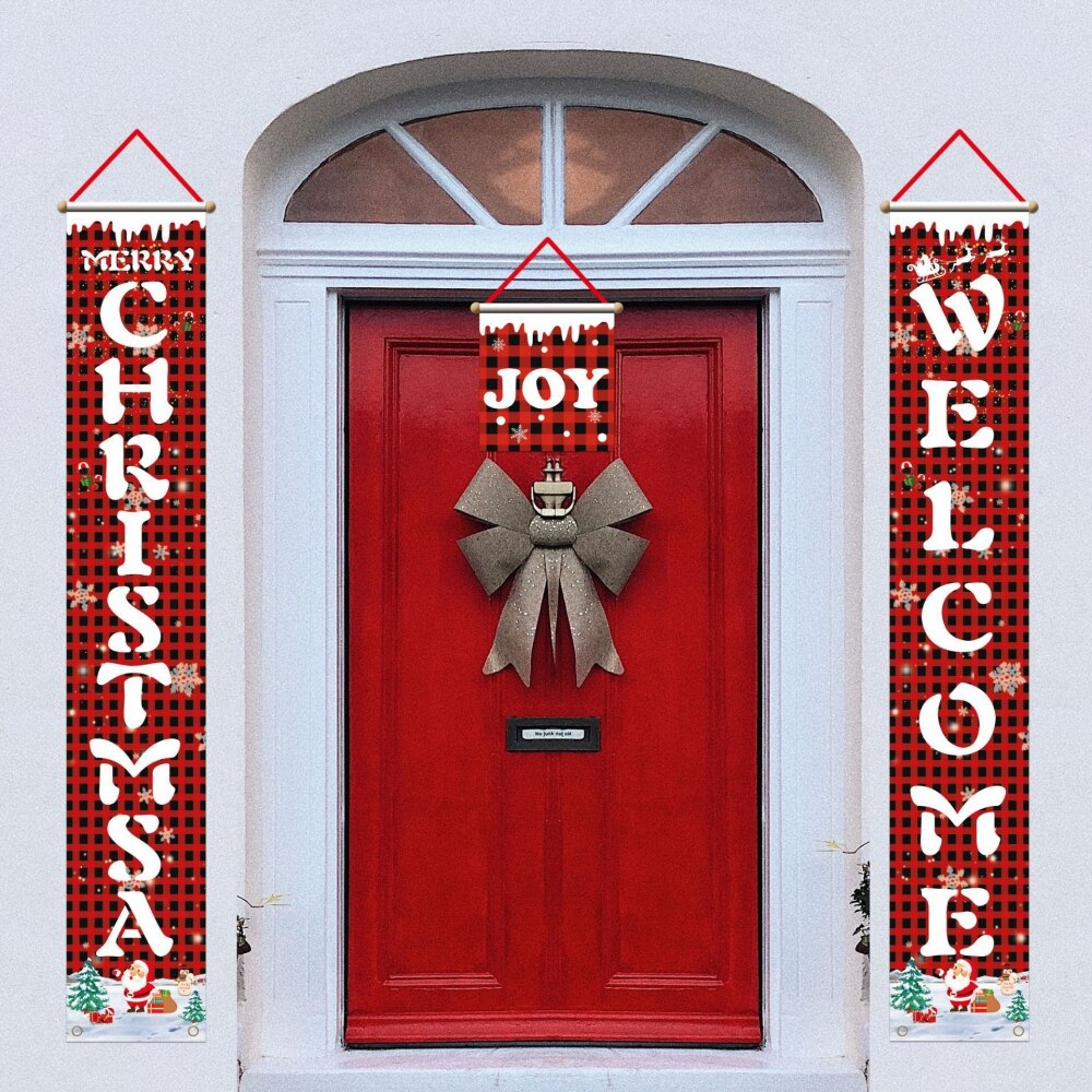 Juledørbannere nøddeknækker soldat hængende indretning til hjemmet glædelig jul ornamenter godt år navidad: C3