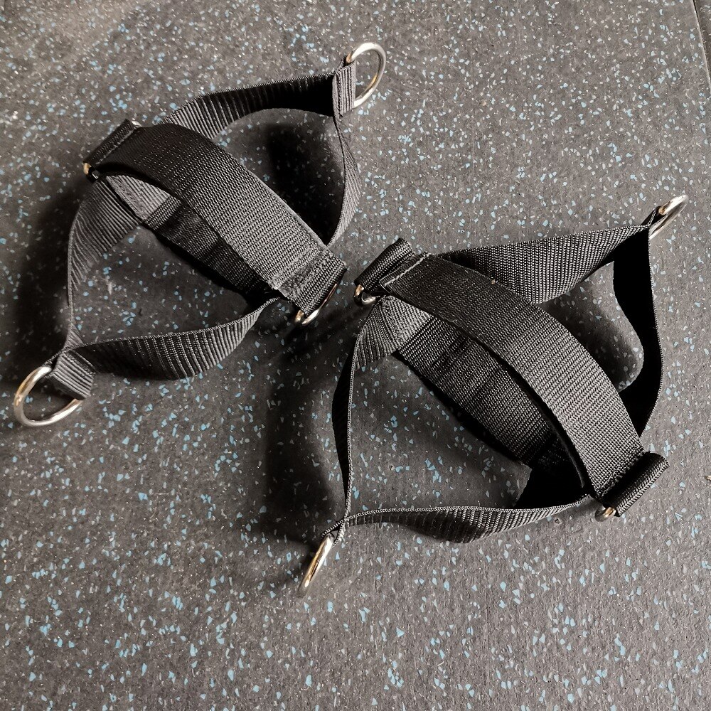 4 d- -ringar ankelrem för kabelmaskiner och motståndsband kvinnor/män storlekar glute benband för fitness gym workout stretching