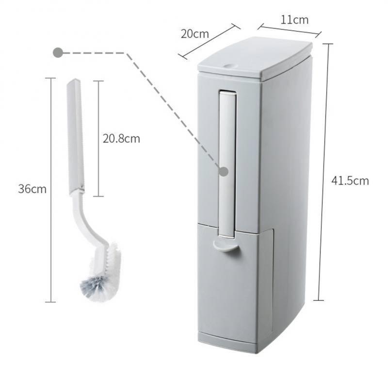 2 In 1 Smalle Prullenbak Wc Borstel Set Creatieve Badkamer Plastic Afval Bin Vuilnisbak Keuken Vuilnis Emmer Prullenbak dustbins: gray