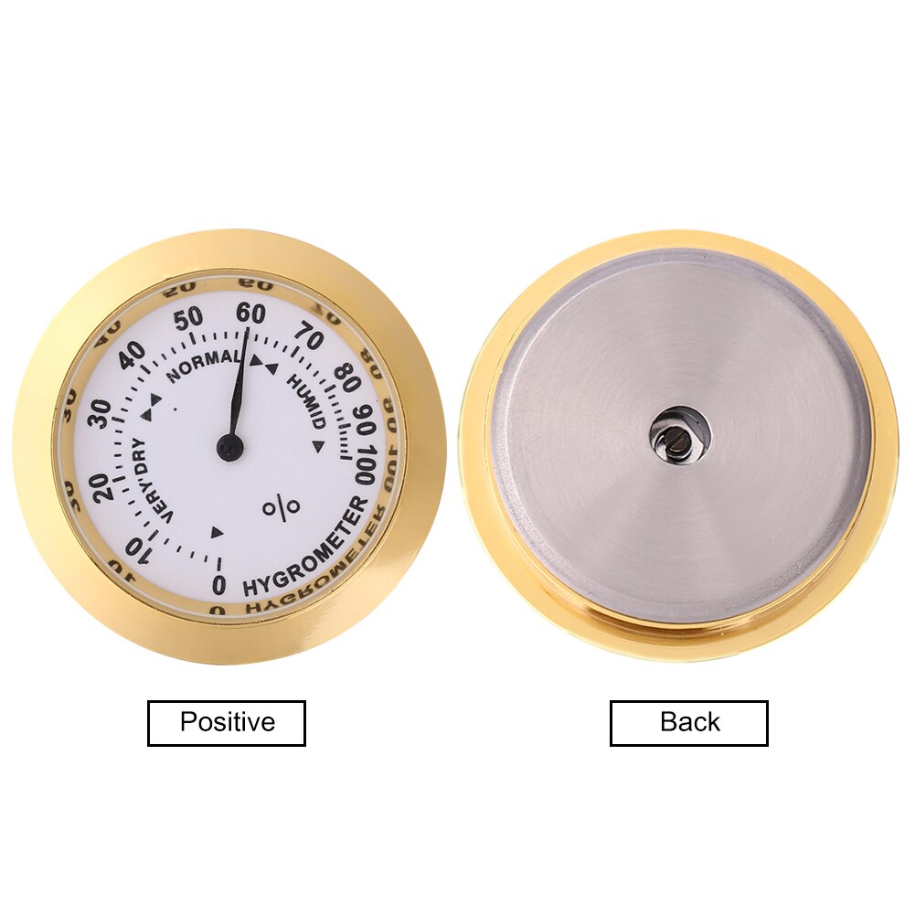 Thermomètre de violon hygromètre en alliage d&#39;aluminium rond, humidimètre de température pour guitare Instrument de musique outil de surveillance de l&#39;entretien or