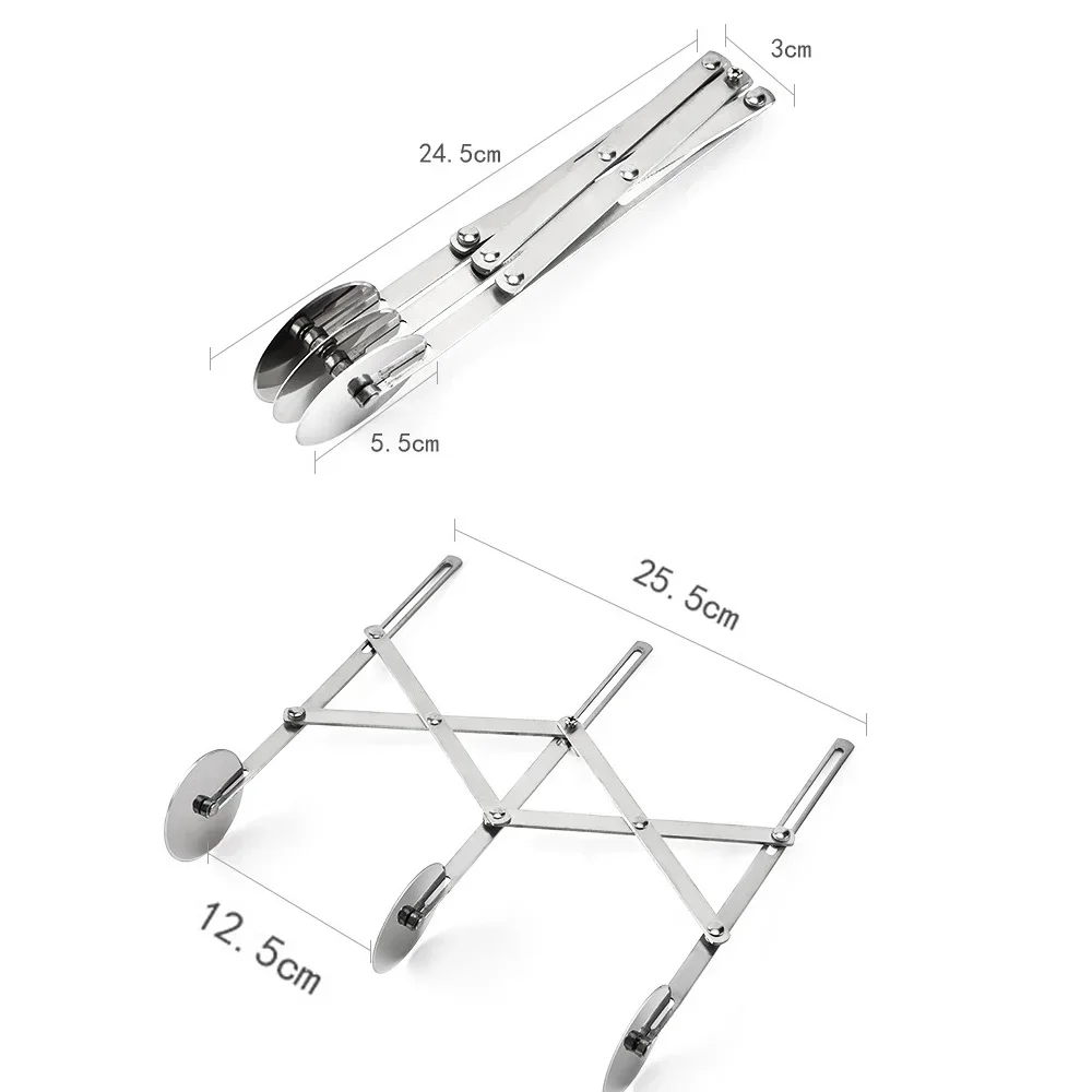 Cortador de 3/5/7 ruedas, divisor de masa lateral, cuchillo de Pasta, hoja de rodillo Flexible, pelador de pastelería de Pizza, herramientas de acero inoxidable para hornear