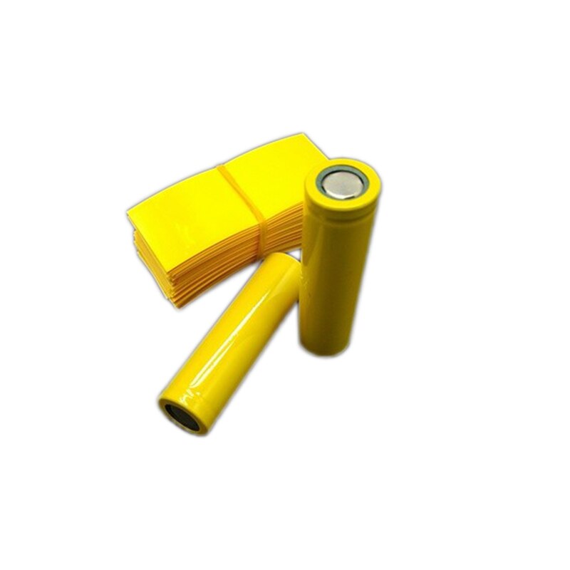 100Pcs 18650 Lithium Battery Heat Shrinkable Sleeve Battery Cover Skin Pvc Heat Shrinkable Film Shrink Tube: YELLOWx100pcs