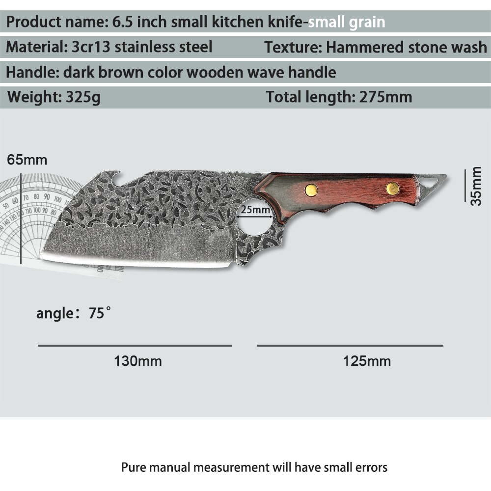 Kitchen Knives Stainless Steel Single Forged Chef Knife Slicing Cleaver Boning Cooking Knife Tool With Full Tang Wooden Handle: B