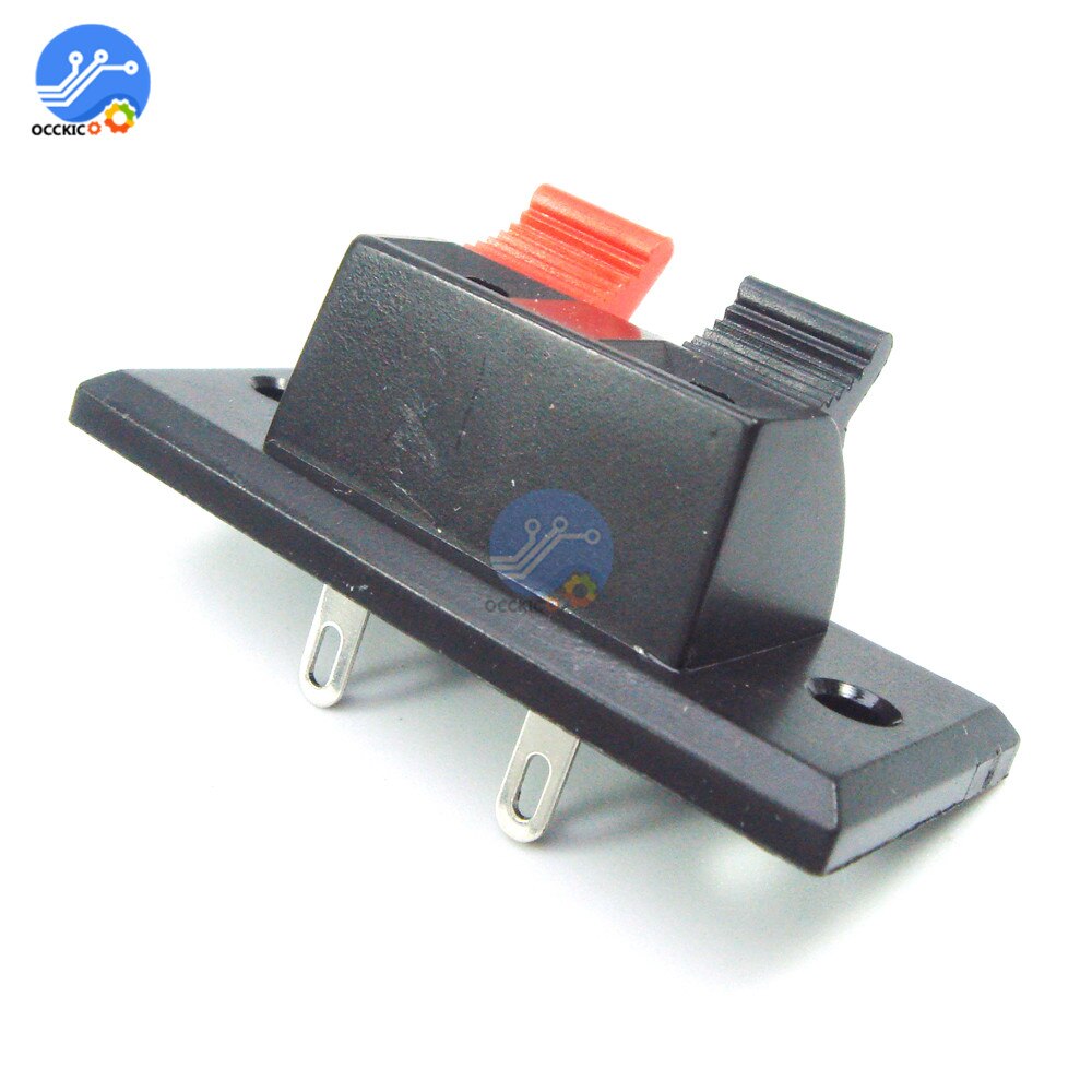 2Pcs Spring Clip Speaker Terminal 2 Way Binding Post Connector Socket Jack Sound Audio Speaker Terminals