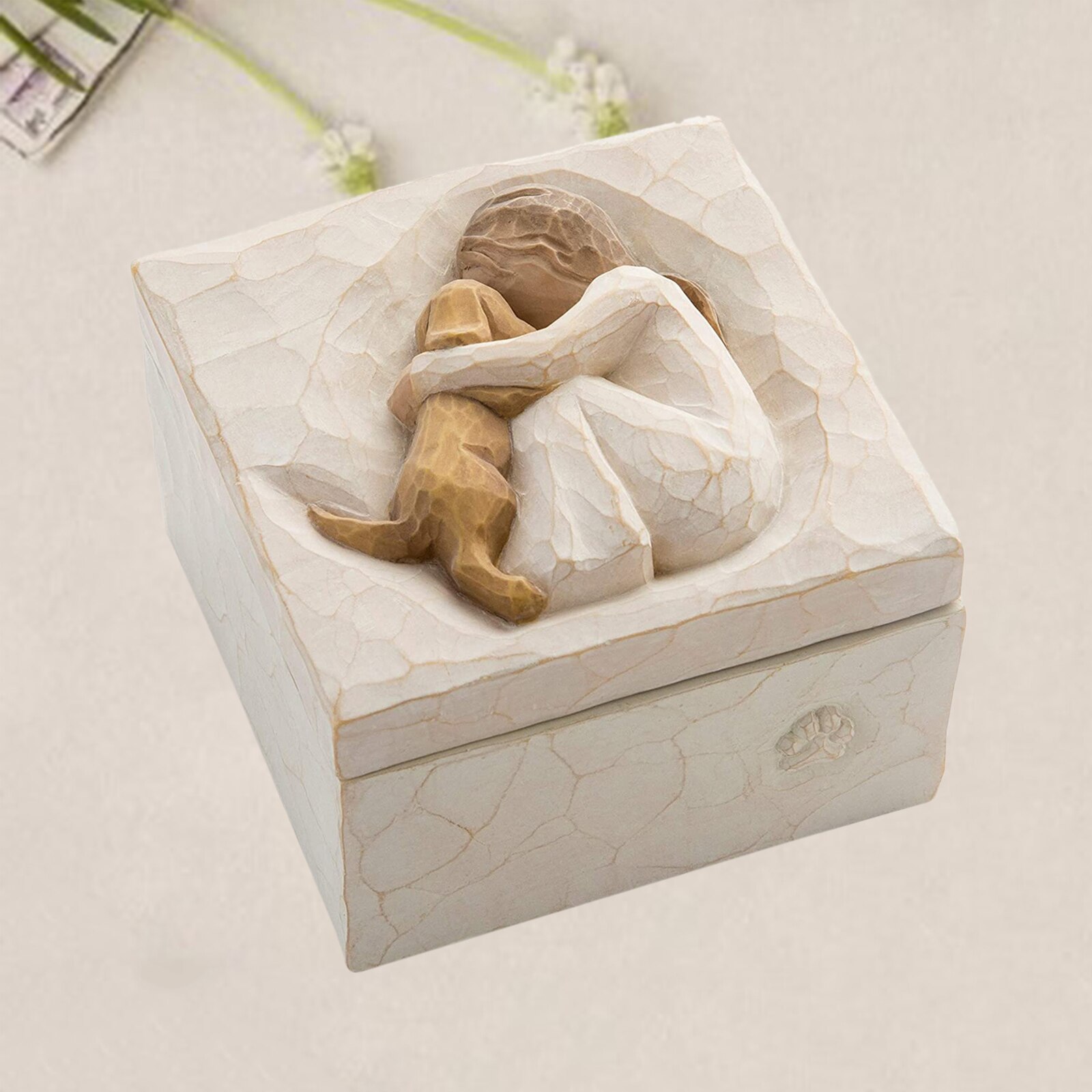 Decorative Sculpted Hand-Painted Keepsake Box for Jewelry Friendship