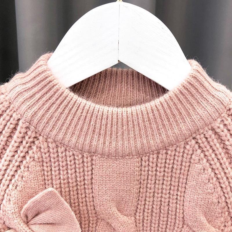Herfst Winter Meisjes Kleding Kinderen Trui Leuke Boog Gebreide Trui
