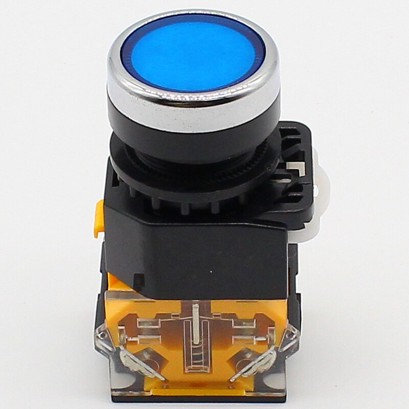 22mm momentary Push button switch 1NO+1NC: Blue