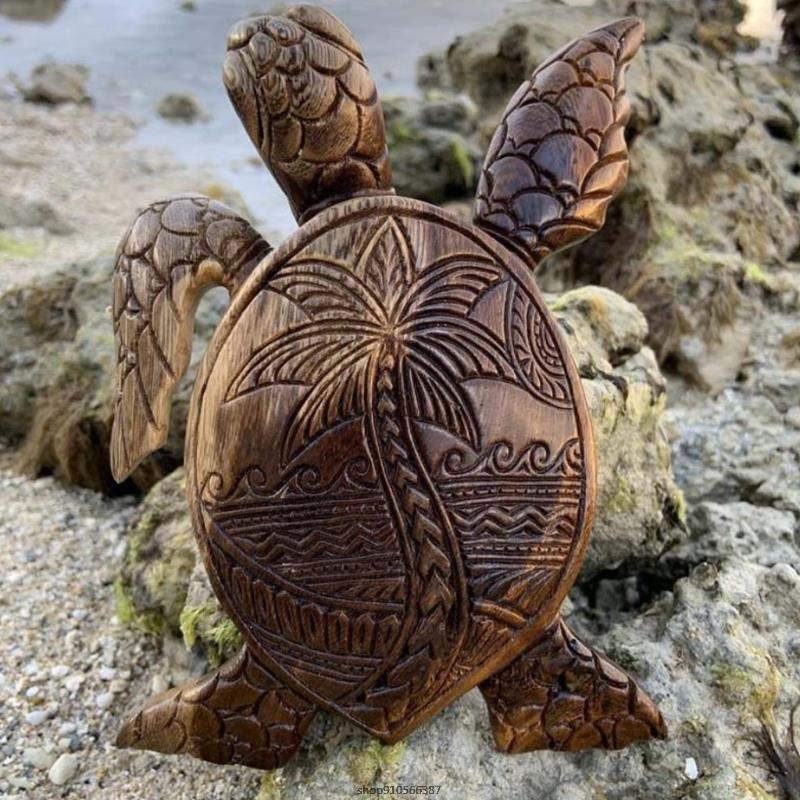 Carving Turtleback Turtle Shape Garden Statue Ornament Courtyard Sculpture Decoration Gardening Outdoor Decor