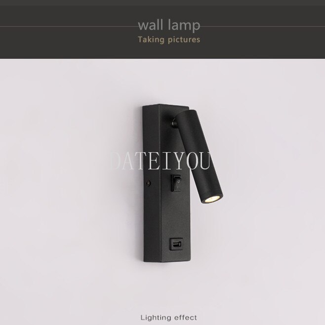 Led Wandlamp Gang Lamp Hotel Kamers Met Schakelaar Usb-poort Opladen Slaapkamer Bedlampje