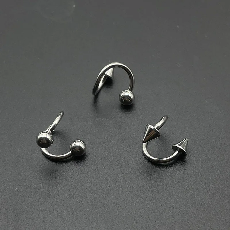 Rustfritt stål nesering piercing hestesko spike septum piercing leppe tragus helix piercing kroppspiercing ring hip hop "s"