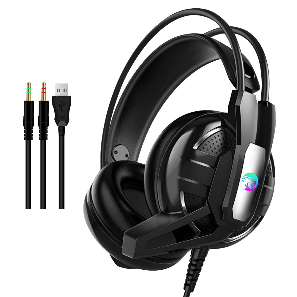 4D Stereo Stereo High-end LED Pro Gaming Headset for Nintendo Switch PS4 Xbox One & PC HD Mic Gaming Headset Wired Headphones: Black A12