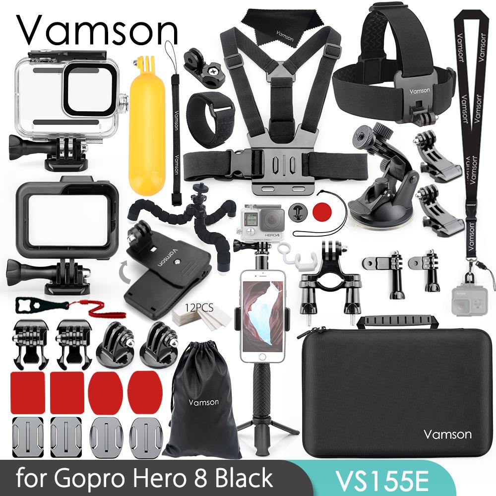 Vamson Waterproof Housing Case Protective Cover for Gopro Hero 8 Black Accessories Kit Mount for Go Pro 8 Action Camera VS155