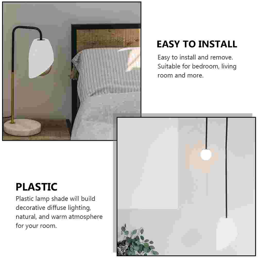6pcs Plastic Lamp Cover Simple Home Light Cover Chic Light Accessory White