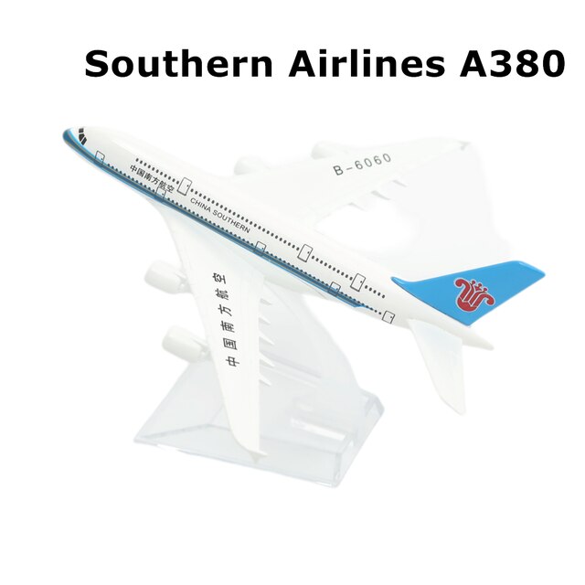 Miniatura dell&#39;ornamento del ricordo da collezione di aviazione del mondo di 15cm del modello 15cm della lega dell&#39;aeroplano della cina south Airlines B787: Southern  A380