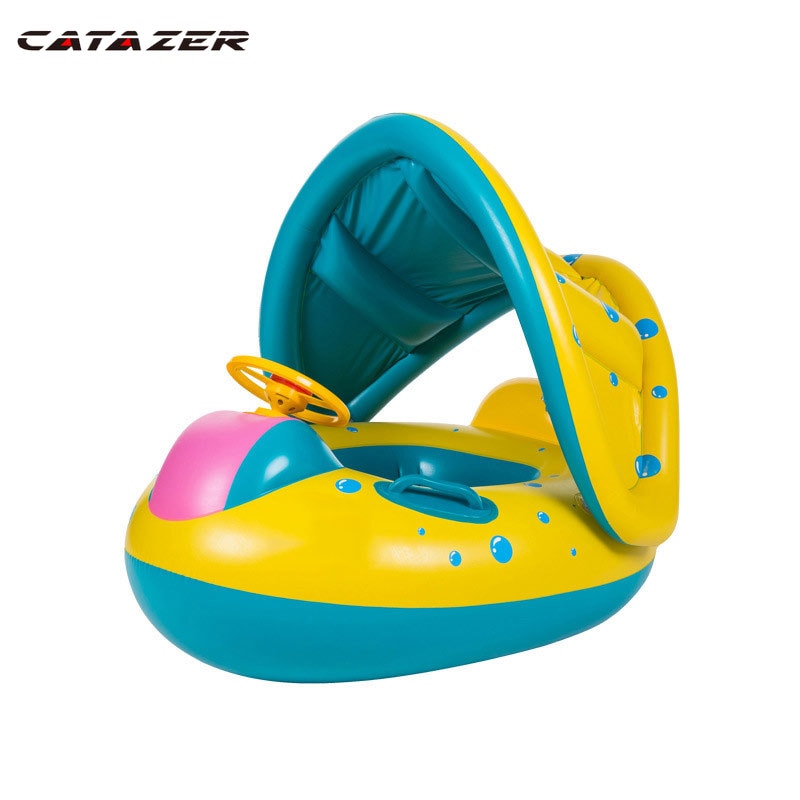Kinderen Zwemmen Ringen Opblaasbare Baby Baby Stoel Zweven Boot Veilig Verstelbare Zonnescherm Baby Zwemmen Zwembad Speelgoed Voor Kinderen Peuter
