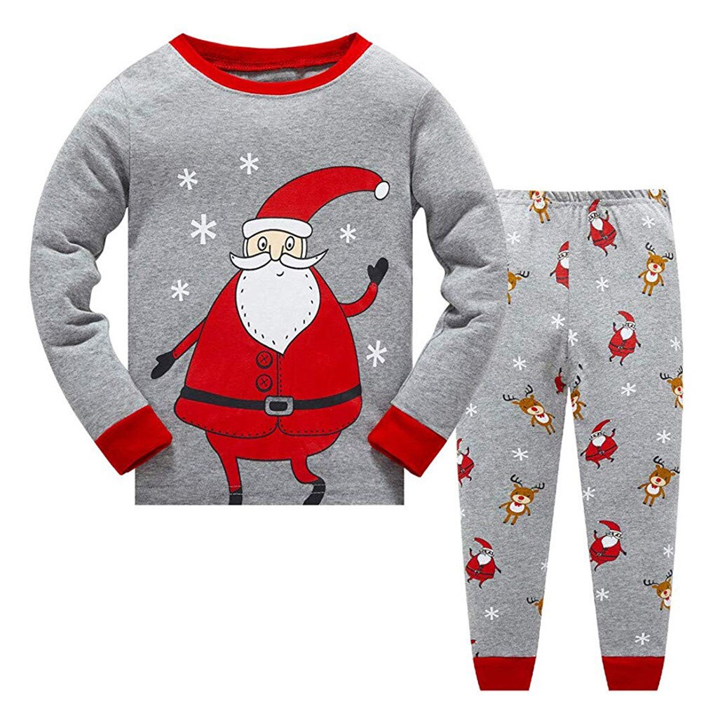 Toddler Kids clothes Baby Boys Pyjamas Christmas Nightwear Sleepwear T Shirt Pants Set costume for girls Fall Winter clothes