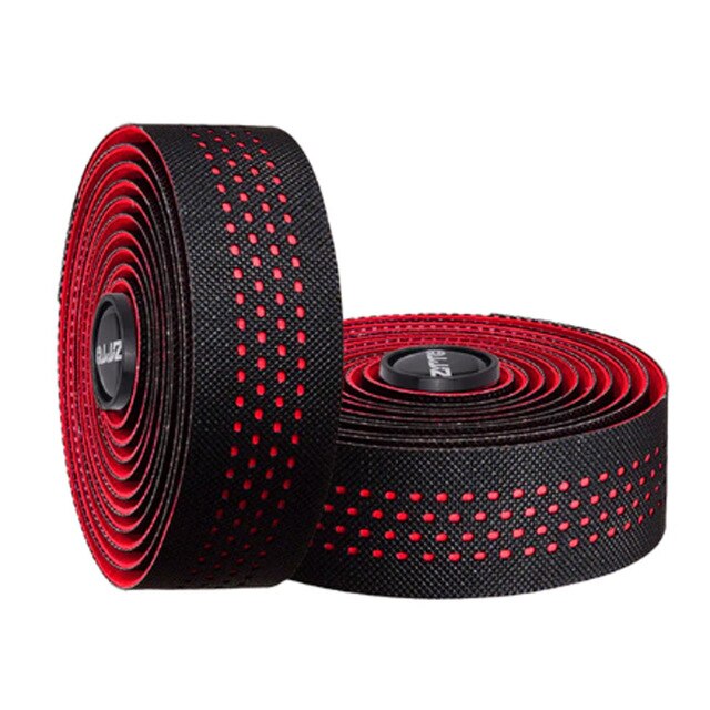 ZTTO-Cinta adhesiva antivibración, de , para Barra de bicicleta de carretera, EVA PU, con revestimiento colorido y 2 tapones: RED